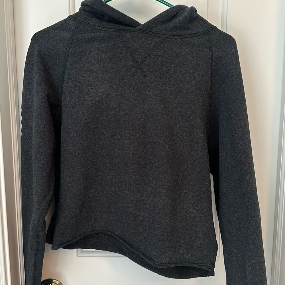 Lululemon Charcoal Gray Crop Hooded Sweatshirt - 4